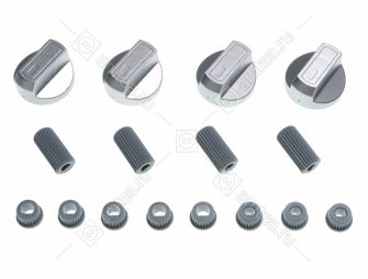 Ручки универсальные (комплект 4 шт.) для газовых плит серебристые